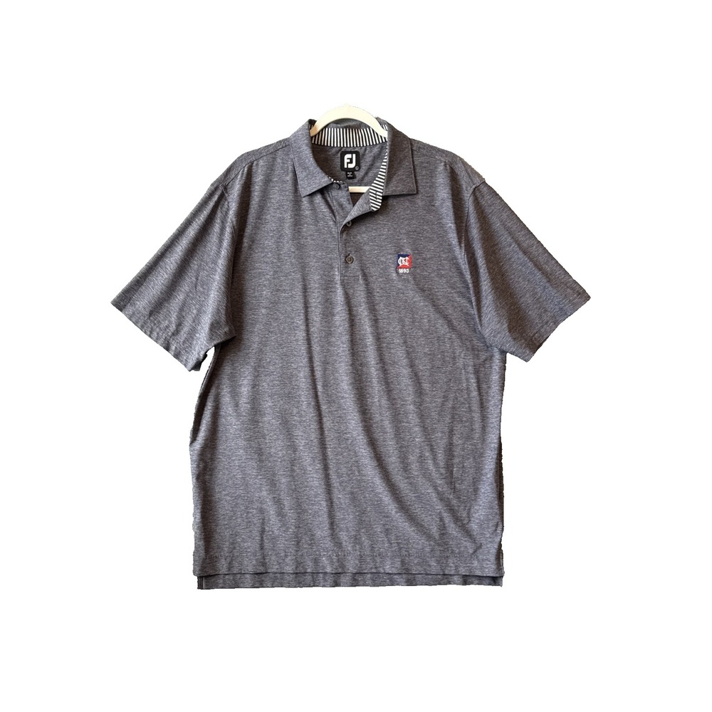 FootJoy Newport Country Club Golf Polo Shirt L Blue 1893 Prodry Athletic Logo